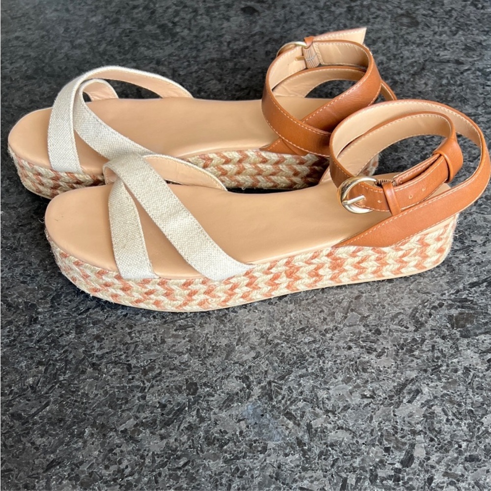 Beach Babe Platform Sandals, Size 8